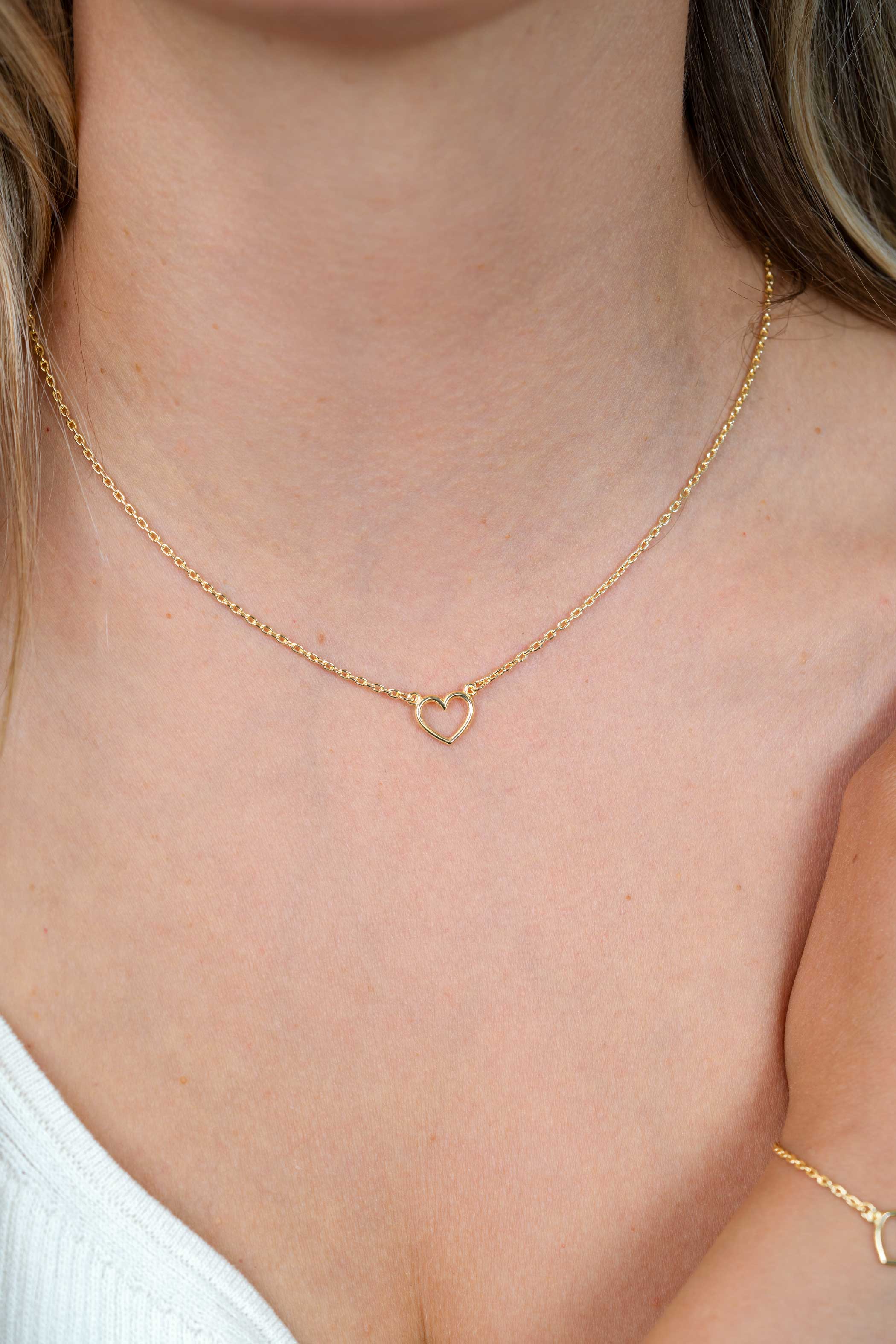 ZINZI Gold Plated Sterling Silver Necklace Open Heart ZIC1420G