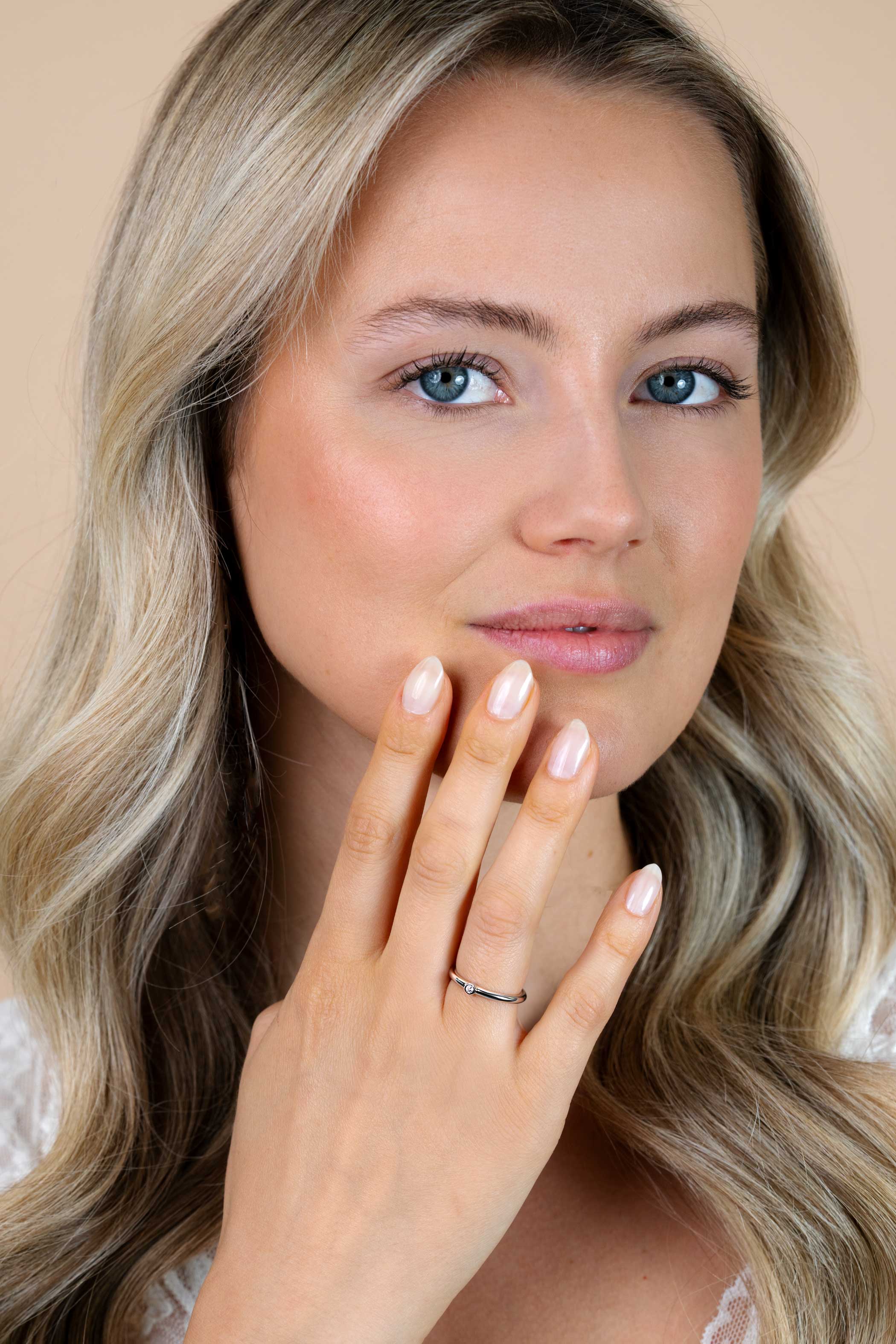 ZINZI Sterling Silver Stackable Ring White 3mm ZIR1673