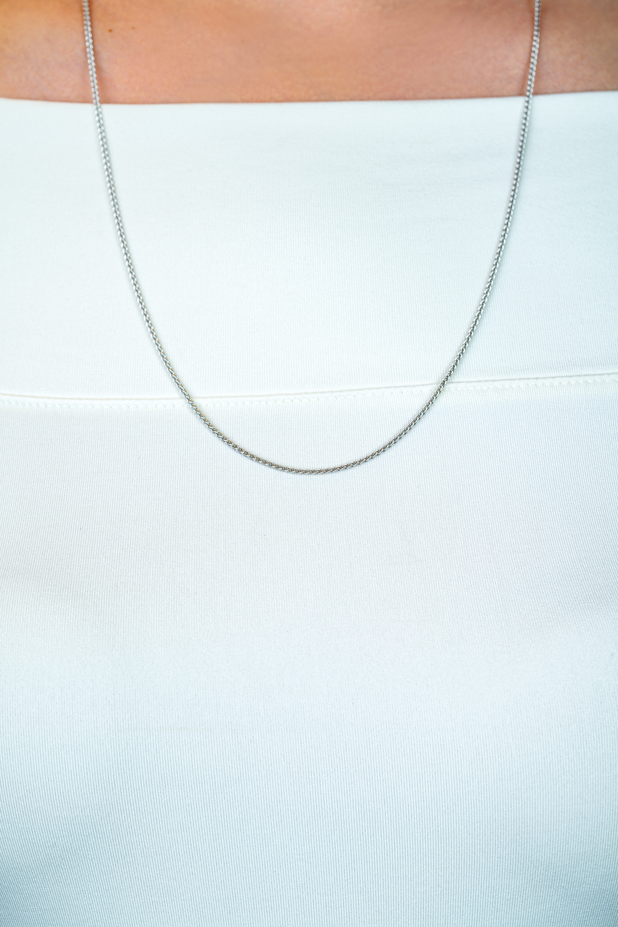 42cm ZINZI Sterling Silver Wheat Chain Necklace ZILC-P42