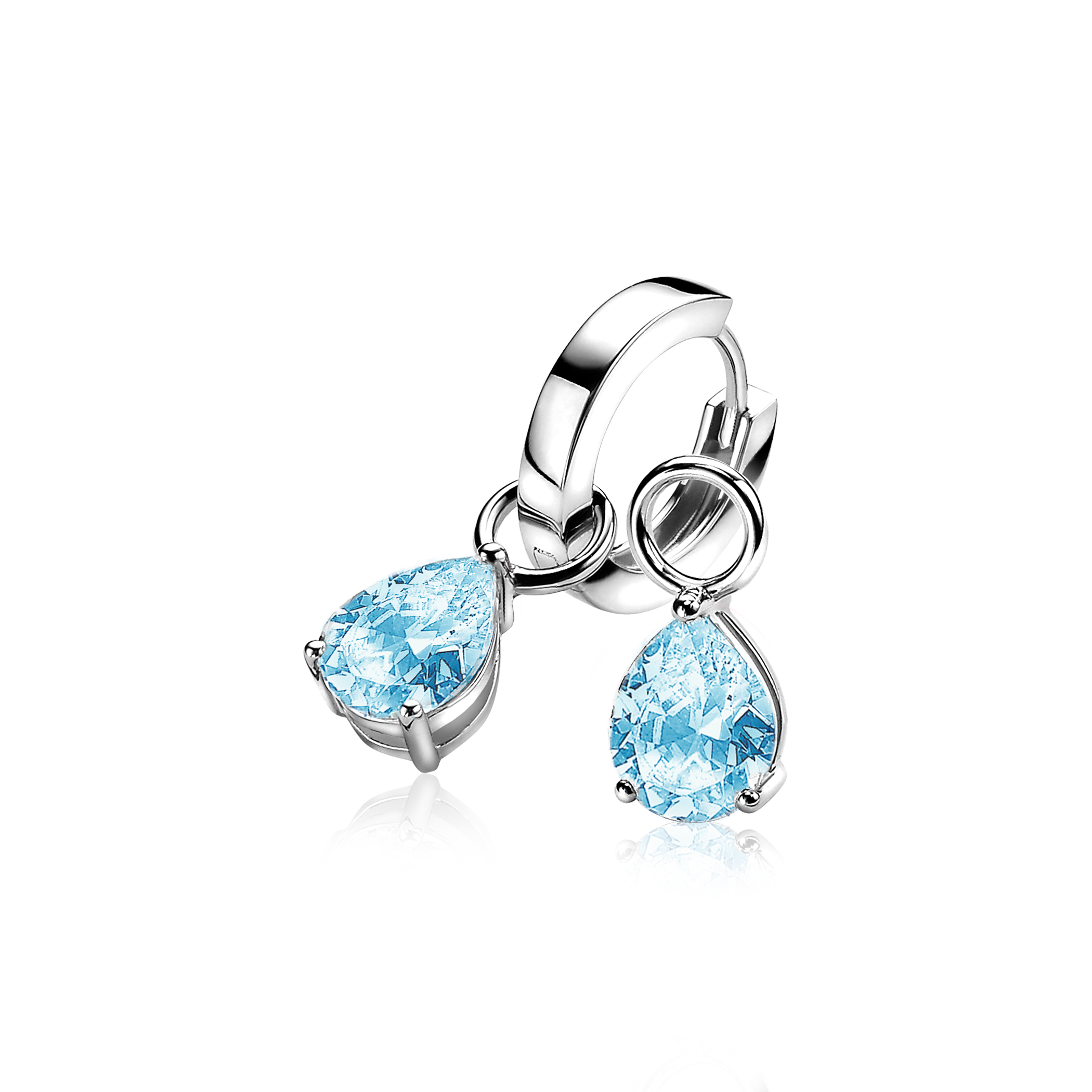 ZINZI Sterling Silver Earrings Pendants Drop Blue ZICH1302B (excl. hoop earrings)