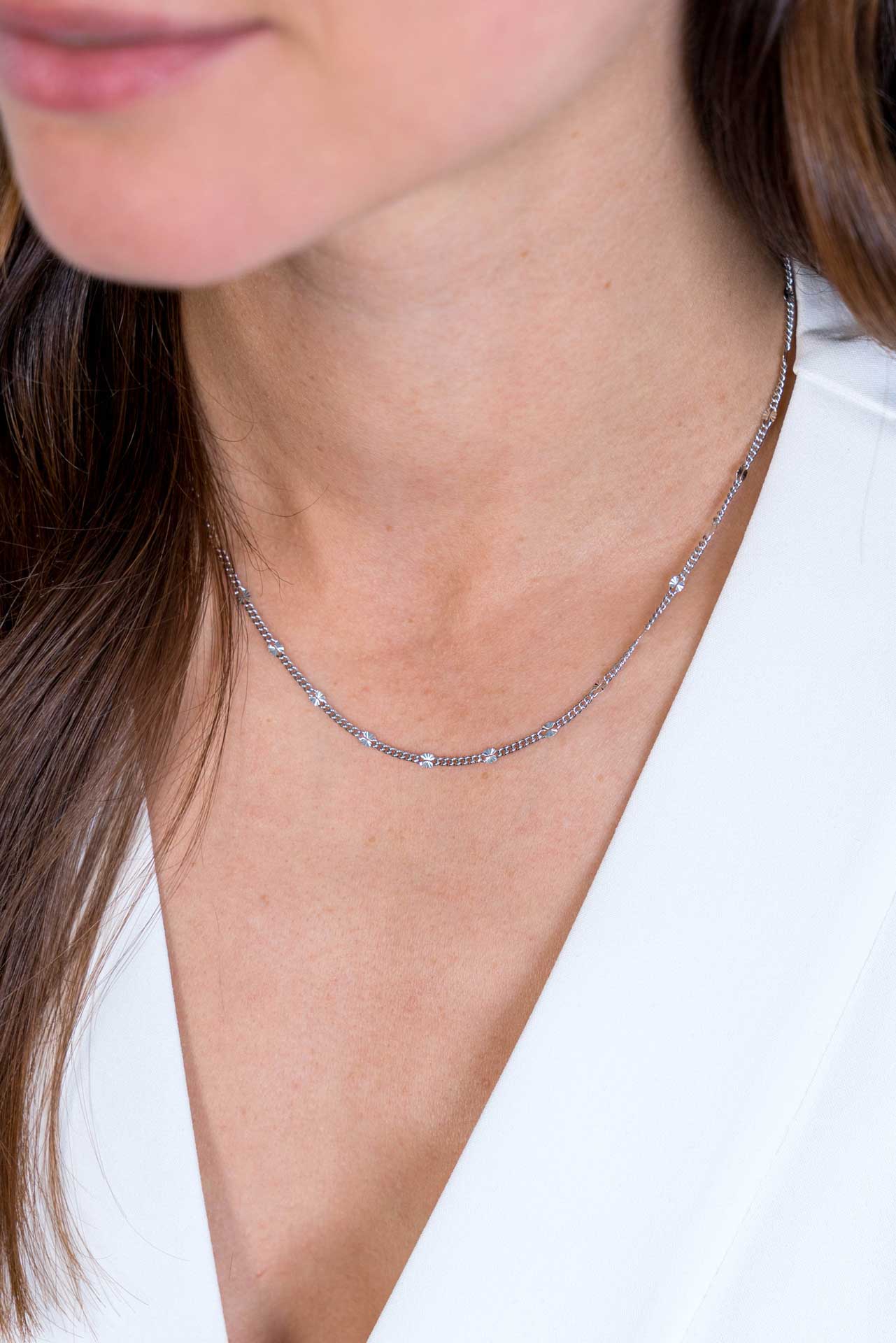 ZINZI Sterling Silver Curb Chain Necklace 45cm ZIC2157