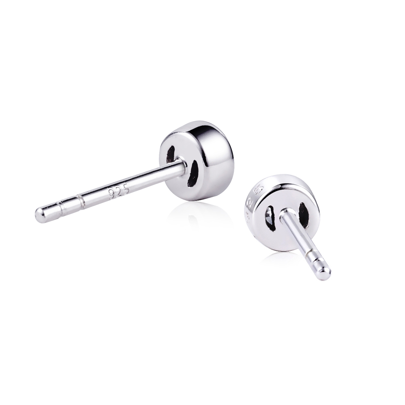 ZINZI Sterling Silver Stud Earrings Round 4mm White ZIO1177