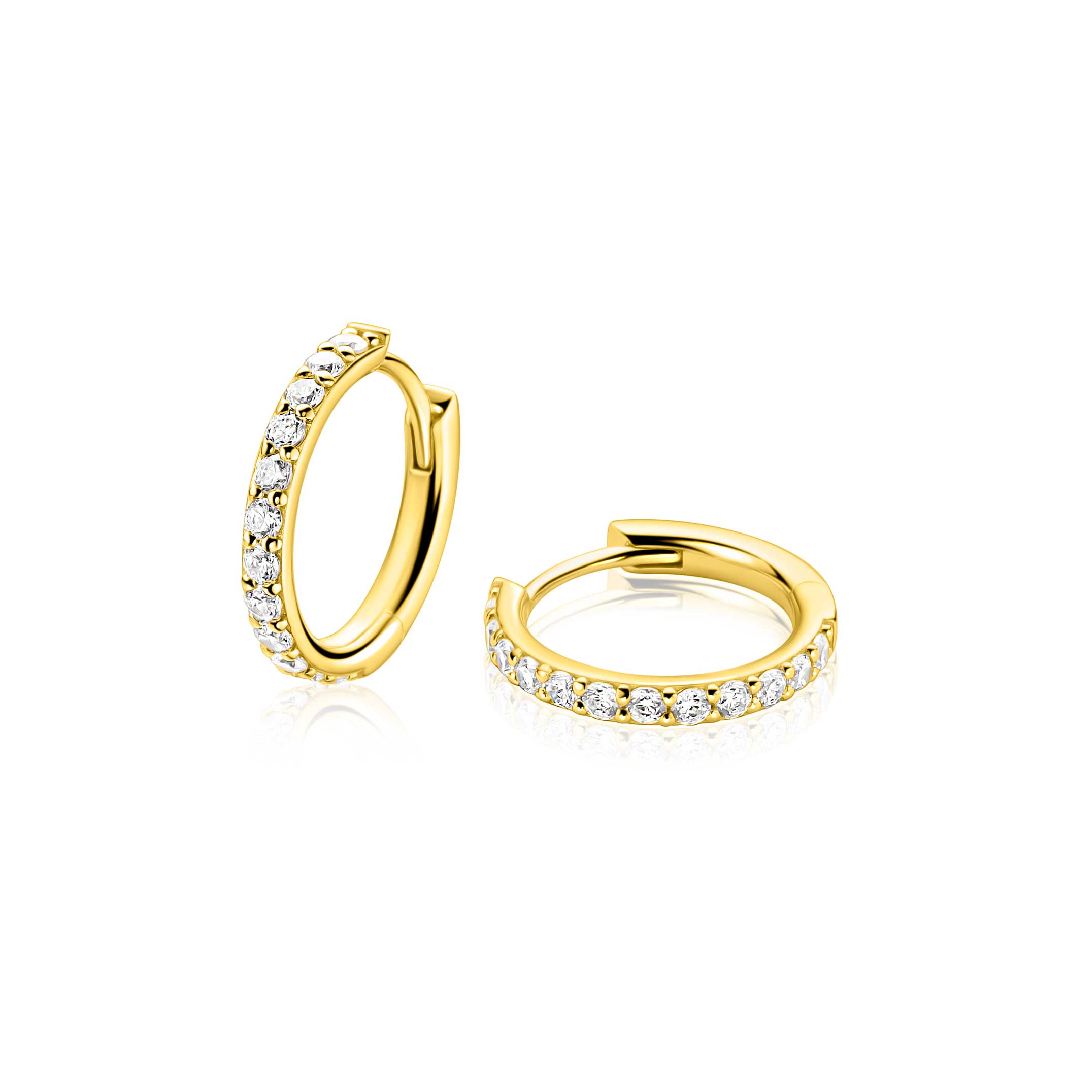 ZINZI zlv. oorringen gg.verg. met zirconia's 16x2mm