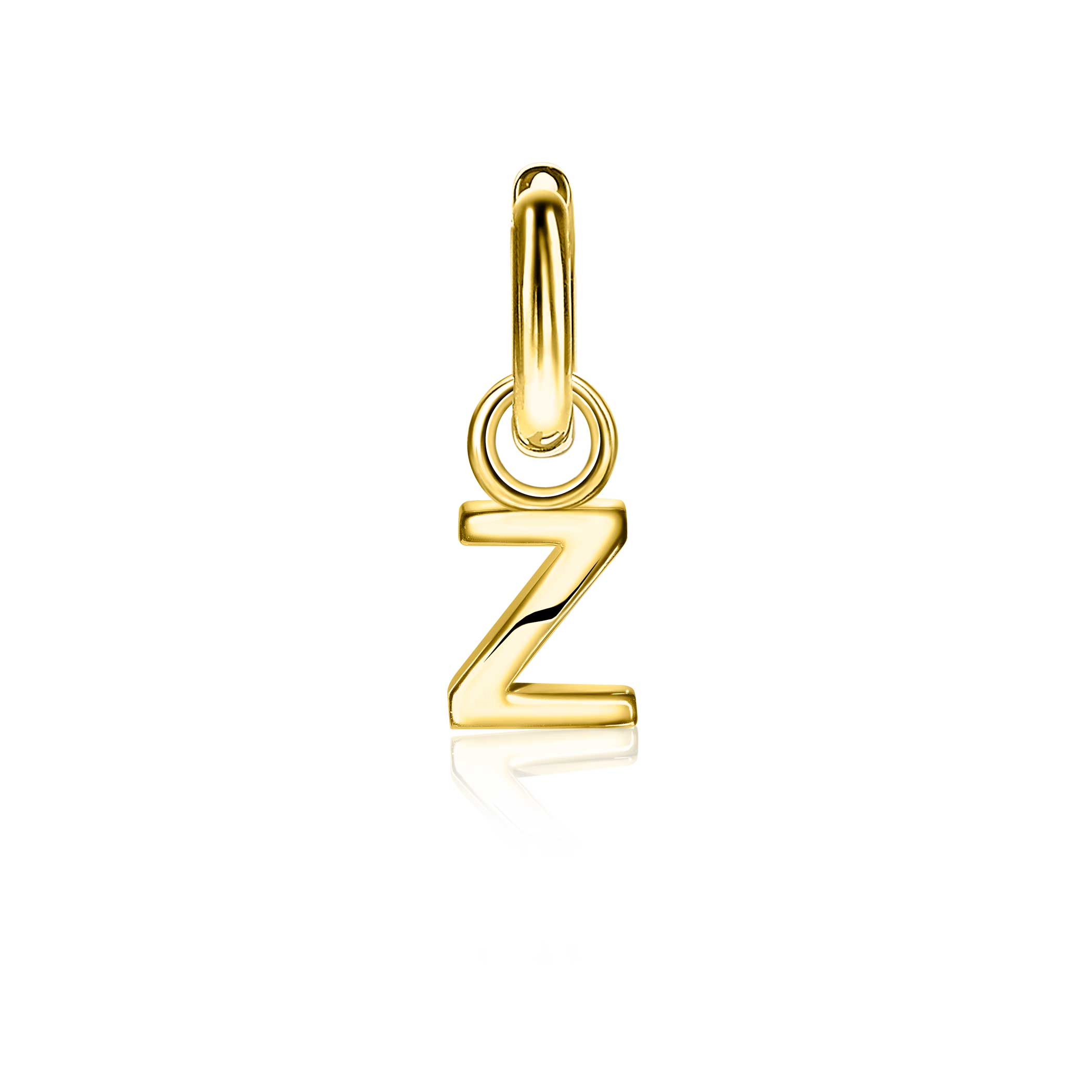 ZINZI Gold Plated Letter Earrings Pendant Z price per piece ZICH2145Z (excl. hoop earrings)