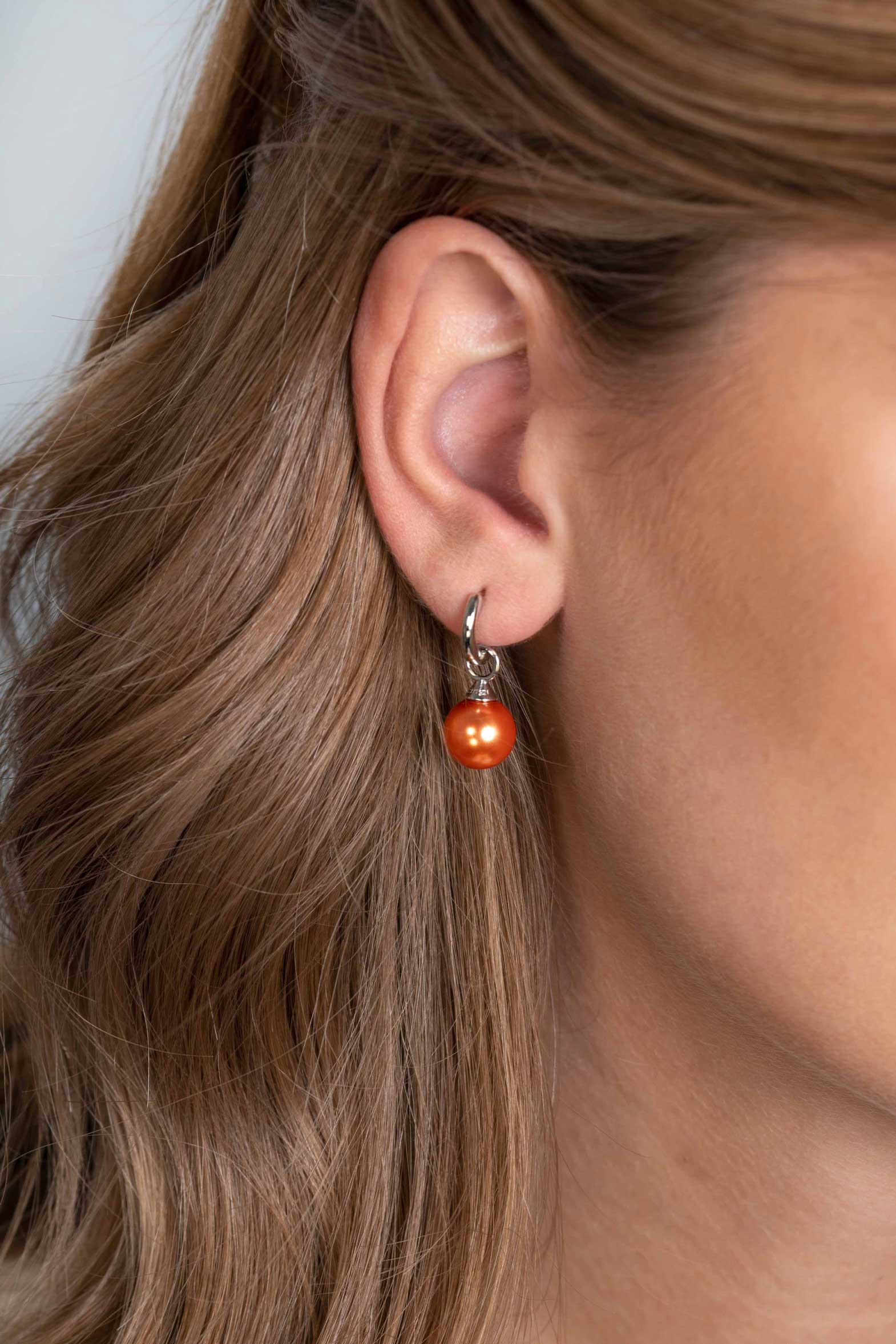 10mm ZINZI Sterling Silver Earrings Pendants Pearl ZICH266O (excl. hoop earrings)