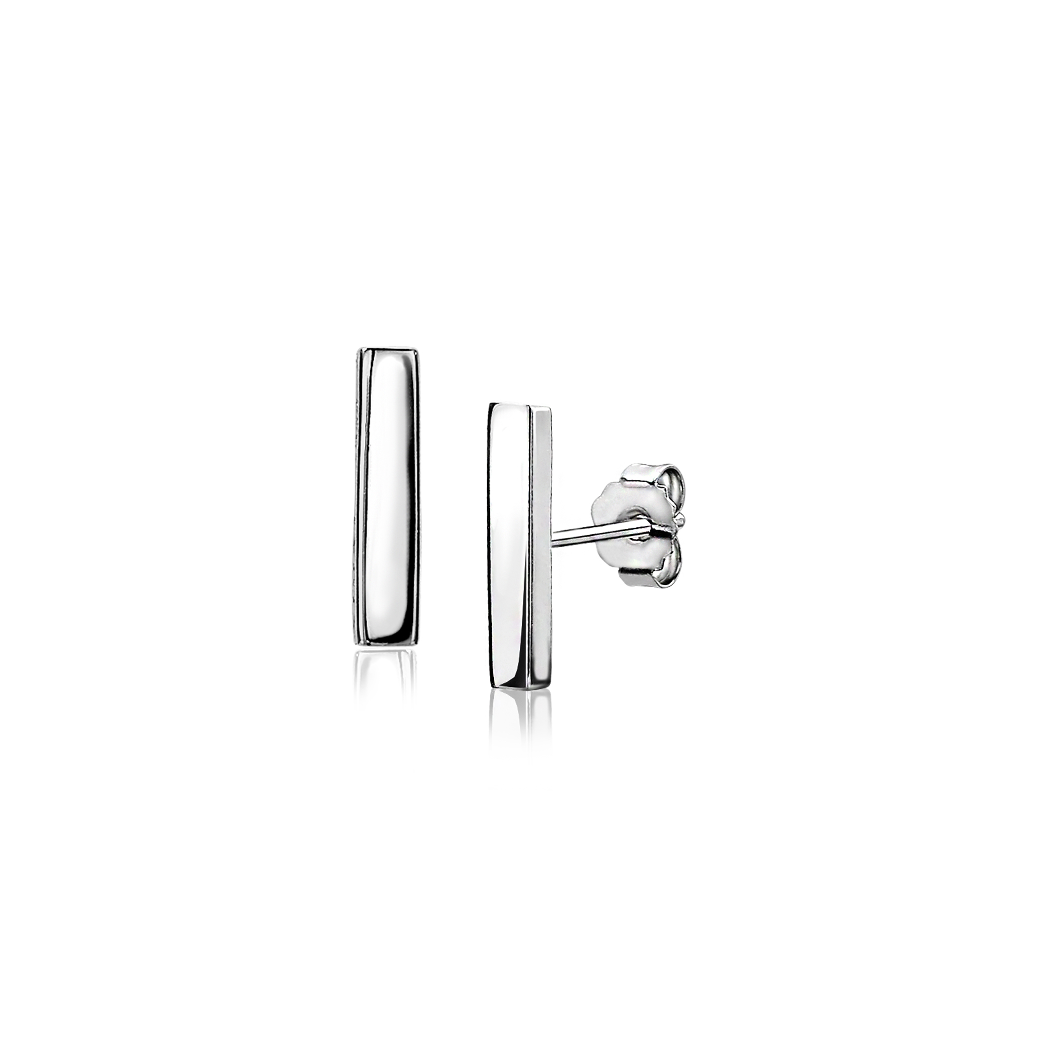 12mm ZINZI Sterling Silver Stud Earrings Bar ZIO1384