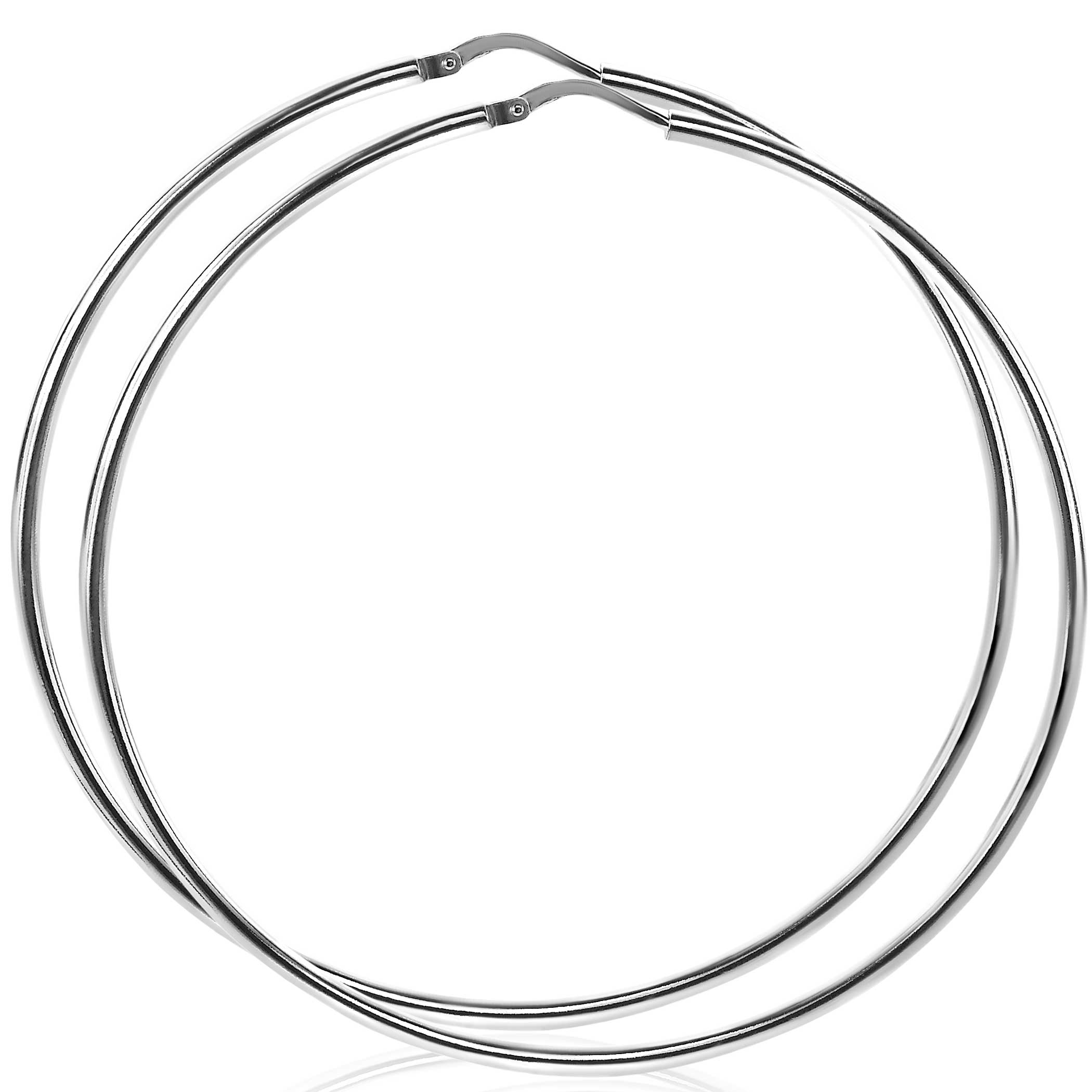 65mm ZINZI Sterling Silver Hoop Earrings 65x2mm ZIO438