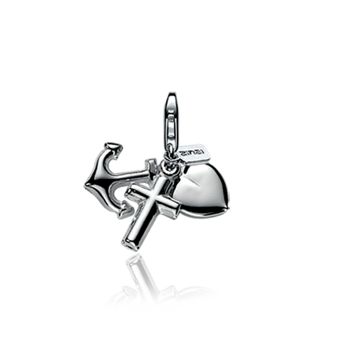ZINZI Sterling Silver Charm Faith Hope and Love CHARMS115