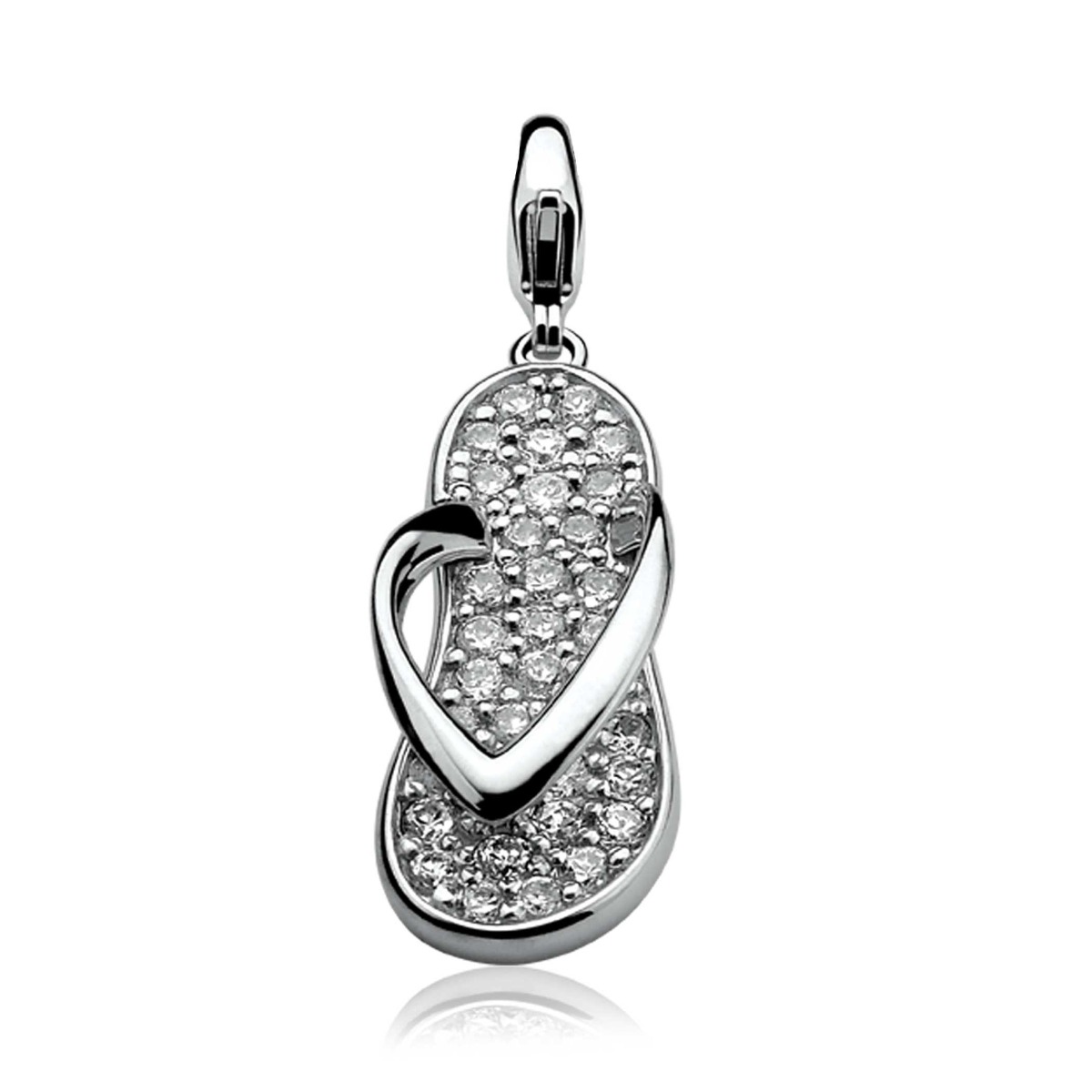 ZINZI Sterling Silver Charm White Flip Flop CHARMS280