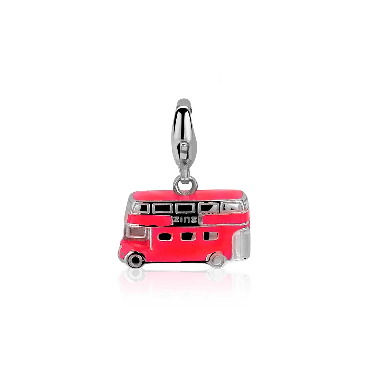 ZINZI Sterling Silver Charm Double-decker Red CHARMS323