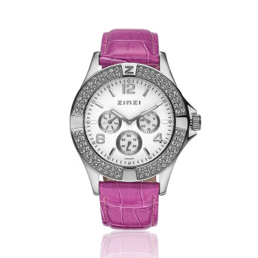 ZINZI Watch White Dial Fuchsia Strap UNO9