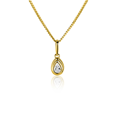 ZINZI GOLD hanger peervorm met zirconia