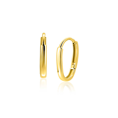ZINZI GOLD klapcreolen ovaal 13x2mm