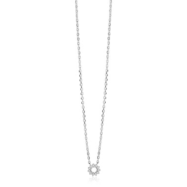 ZINZI zlv. collier open zonnetje zirconia's