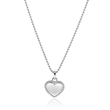 18mm ZINZI silver heart pendant with pearl rim for engraving ZIH2652 (without chain)