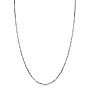 ZINZI zlv. slangen collier rond 2mm 42+3cm
