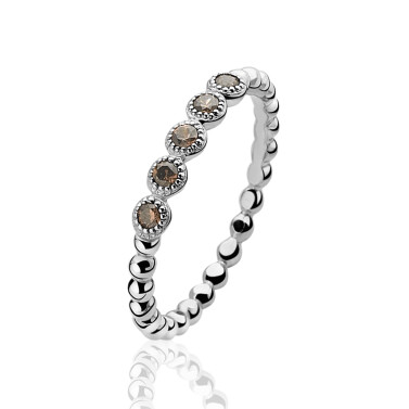 ZINZI Sterling Silver Ring Champagne ZIR916C
