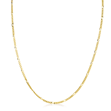 60cm ZINZI Gold Plated Sterling Silver Figaro Necklace ZILC-F60G