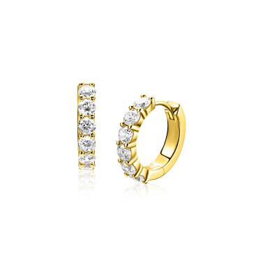 ZINZI zlv. klapcreolen gg.verg. 6xzirconia 15x3mm