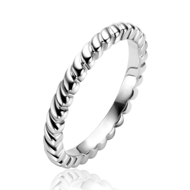 ZINZI silver stacking ring (2.5mm wide) with small droplets ZIR2688