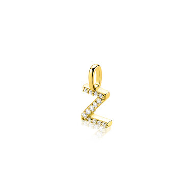 ZINZI zlv. hanger gg.verg.letter Z bezet met zirconia's