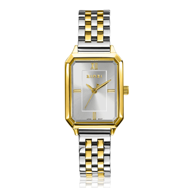 ZINZI Allure Watch 30mm Silver Colored Dial Gold Colored Case and Stainless Steel Bicolor Band ZIW2533