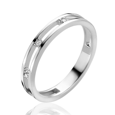 ZINZI Sterling Silver Multi-look Ring with 3 Round White Zirconias ZIR2451