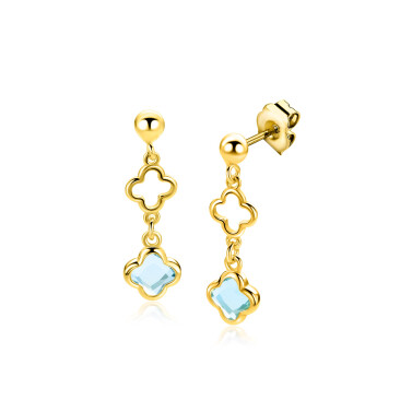 ZINZI zlv. oorstekers gg.verg. hangend klavers blauw