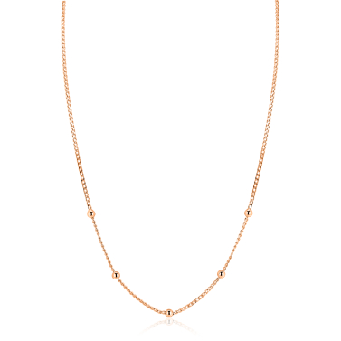 ZINZI zlv. collier rosé verg.gourmet / bolletjes 42+3