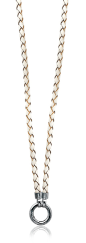 ZINZI White Leather Necklace with Sterling Silver Clasp 45cm ZIC730W45S