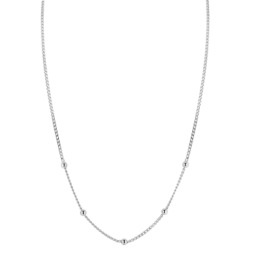ZINZI zlv. collier gourmet en bolletjes 42+3cm