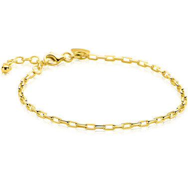 ZINZI zlv. armband gg.verg.massief geslepen anker