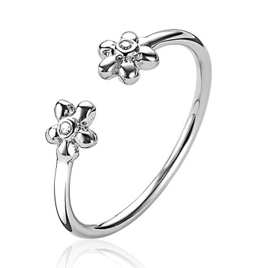 ZINZI Sterling Silver Open Ring Flowers ZIR1879
