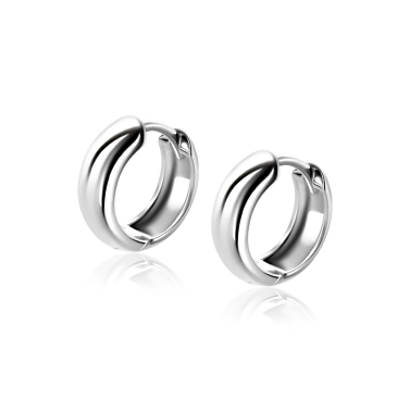 ZINZI zlv. klapcreolen half rond 13.5x5.0mm