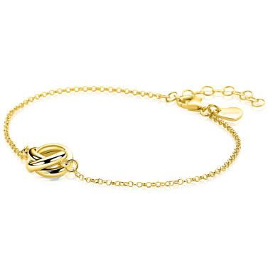 ZINZI zlv. gg.verg. armband 3 ringen in elkaar