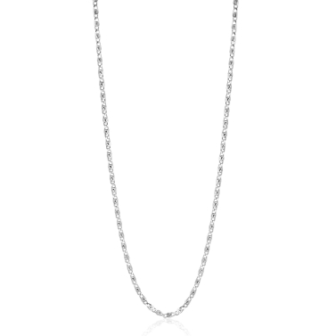 ZINZI Sterling Silver Scroll Chain Necklace with Double Twisted Chains width 42-45cm ZIC2479