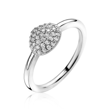 ZINZI Sterling Silver Ring Triangle White ZIR1786