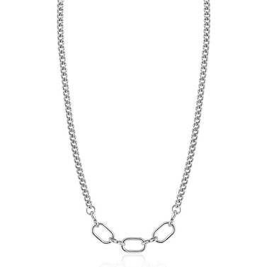 ZINZI Sterling Silver Chain Necklace with 3 Large Oval Chains 40-45cm ZIC2419