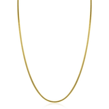 ZINZI zlv. slangen collier gg.verg.rond 2mm 42+3cm