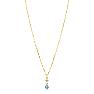 ZINZI zlv.collier gg.verg.hanger peer blauw/VK zirc