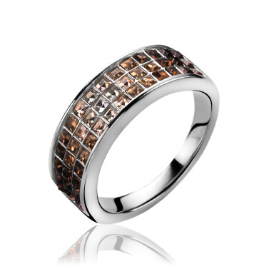 ZINZI Sterling Silver Ring Brown ZIR1165C