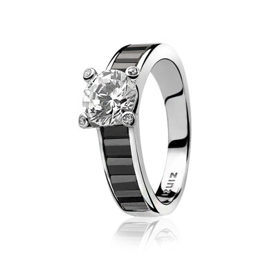 ZINZI Sterling Silver Ring Black ZIR775Z