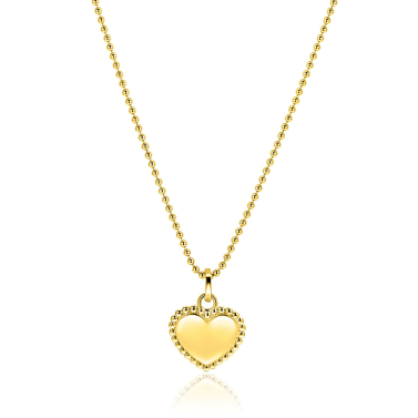 18mm ZINZI gold plated silver heart pendant with pearl rim for engraving ZIH2652G (without chain)