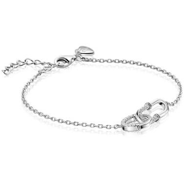 ZINZI zlv. armband verbonden rond zirc.en ovaal