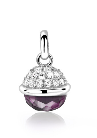 ZINZI Sterling Silver Pendant Sphere Purple ZIH991P
