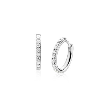 ZINZI zlv. oorringen met zirconia's 16x2mm