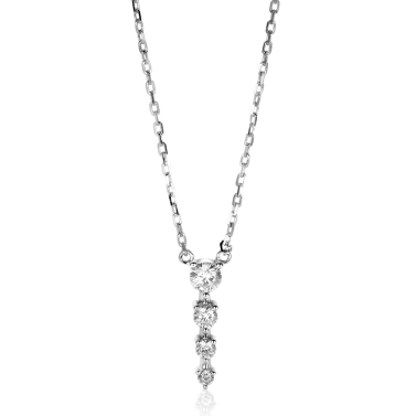 ZINZI Sterling Silver Necklace Pendant with 4 White Zirconias 16mm 45cm ZIC2328