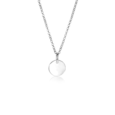 12mm ZINZI Sterling Silver Pendant Shiny Coin to Engrave ZIH2345-12 (excl. necklace)