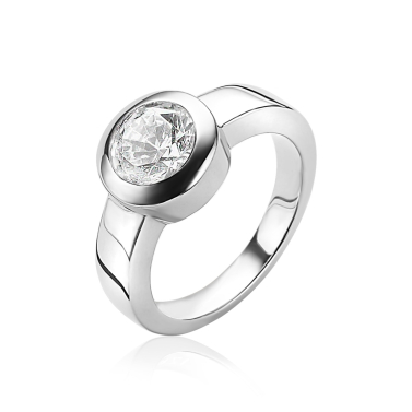 ZINZI Sterling Silver Exchangeable Ring Round ZIR1