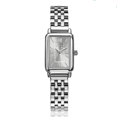 ZINZI Small Elegance Watch Silver Sunray Dial and Rectangular Case Stainless Steel Chain Strap 22mm  ZIW2802